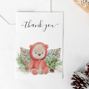 Danke Weihnachtsbaby Bär Shower Boho Mitteilungskarte