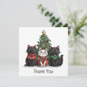 Danke Weihnachtskatzen Feiertagsbaum (Stehend Vorderseite)