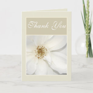 "Danke" weiße beige Blume floral Rose Dankeskarte