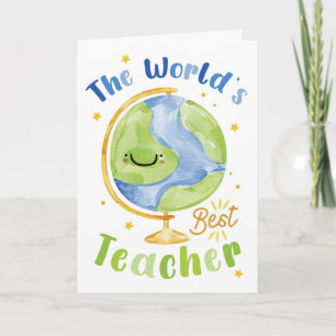 Danke Welt Lehrer Karte – Globus Aquarell