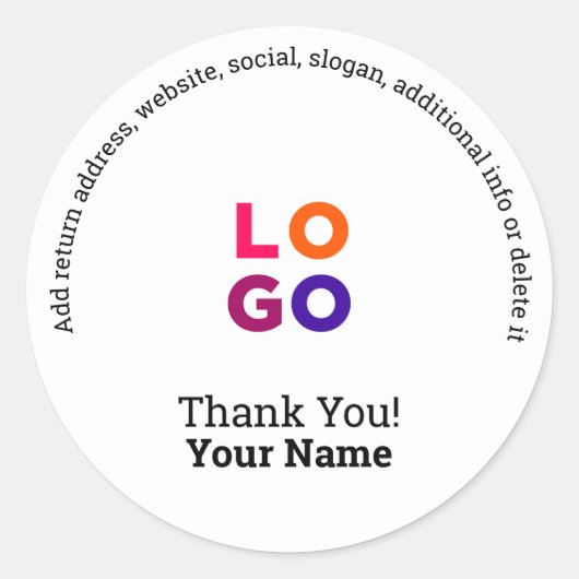 Danke | Werbeaktion für berufliche Firmenlogos Runder Aufkleber (Vorderseite)