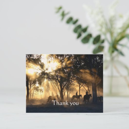 Danke, Western Cowboys Scripture Postkarte (Stehend Vorderseite)