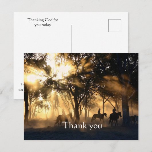 Danke, Western Cowboys Scripture Postkarte (Vorne/Hinten)