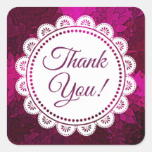 Danke, White Lace und Magenta Stickers