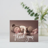 Danke | White Pinsel Postkarte (Stehend Vorderseite)