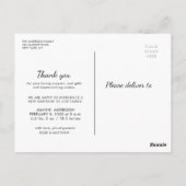 Danke | White Pinsel Postkarte (Rückseite)