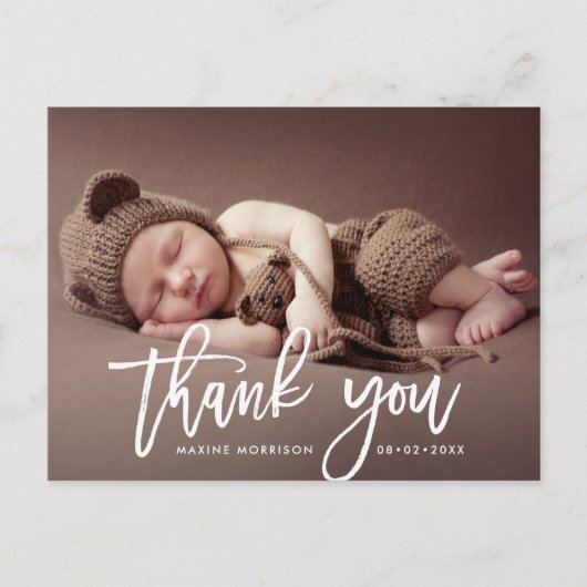 Danke | White Pinsel Postkarte (Vorderseite)