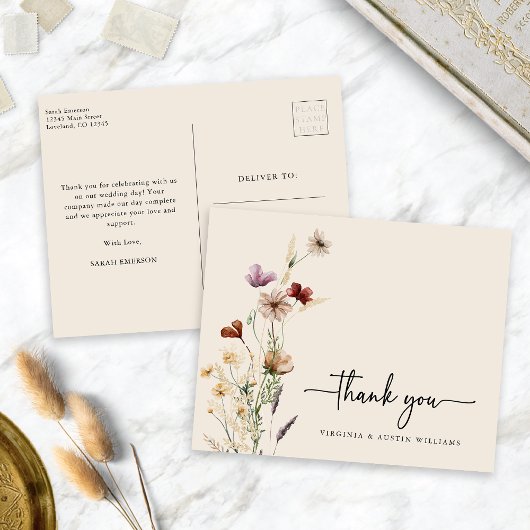 Danke Wildblume Postkarte