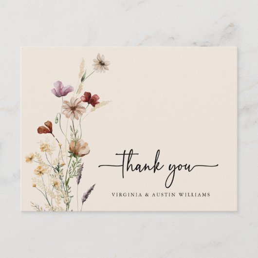 Danke Wildblume Postkarte (Vorderseite)