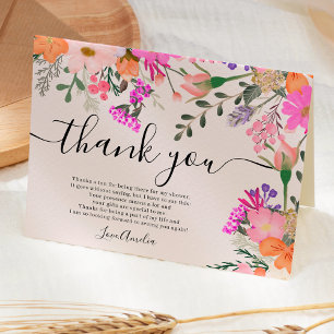Danke, wilde Blume Pastellfeder-Dusche Dankeskarte