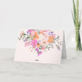 Danke, wilde Blume Pastellfeder-Dusche Dankeskarte (Rückseite)