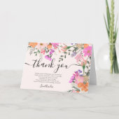 Danke, wilde Blume Pastellfeder-Dusche Dankeskarte (Vorderseite)
