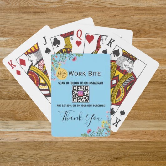 Danke Wildflower Geschäft Instagram Qr Code Spielkarten