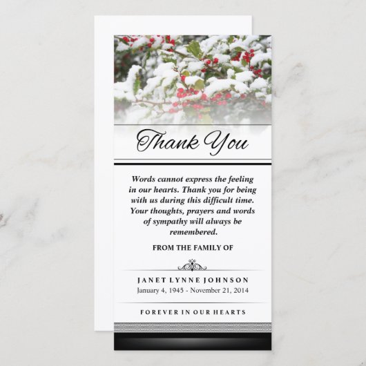 Danke Winter Ivy Snow - Worte können nicht ausdrüc (Vorne/Hinten)