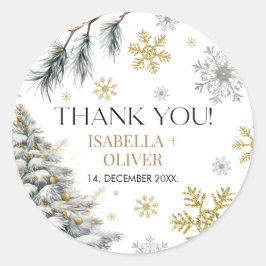 Danke Winter Runder Aufkleber