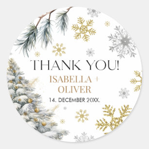 Danke Winter Runder Aufkleber