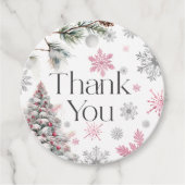 Danke Winter Wonderland Pink Geschenkanhänger (Vorderseite)