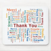 Danke, Wolke in 5 mehrfarbigen Sprachen abzufassen Mousepad (Vorne)