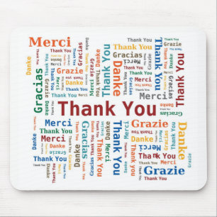 Danke, Wolke in 5 mehrfarbigen Sprachen abzufassen Mousepad
