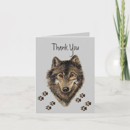 Danke, Wolves, Wolf Tracks Animal Dankeskarte