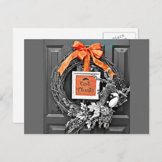 Danke Wreath Postkarte (Vorne/Hinten)