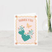 "Danke Y'all" Cactus Dankeschön Karte (Vorderseite)