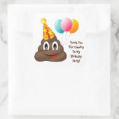 Danke, Yellow Party Kackte Emoji Birthday Stickers (Tasche)
