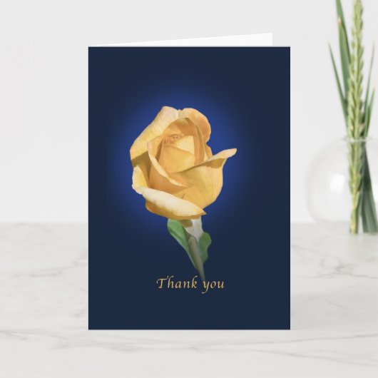 Danke, Yellow Rose Bud Card Dankeskarte (Vorderseite)
