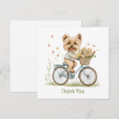 Danke Yorkie Dog Biking Spring Flowers (Vorne/Hinten)
