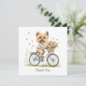 Danke Yorkie Dog Biking Spring Flowers (Stehend Vorderseite)