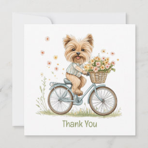 Danke Yorkie Dog Biking Spring Flowers