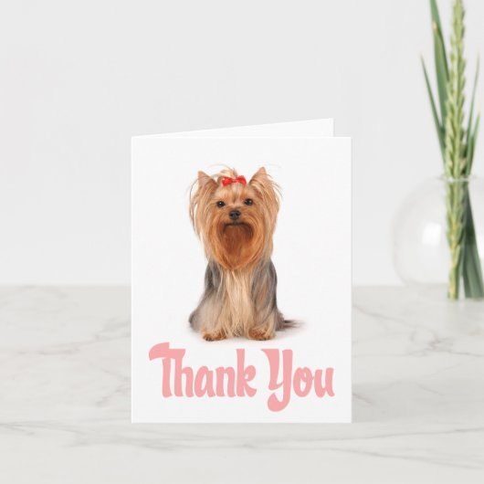 Danke Yorkshire Terrier Puppy Card - Blank (Vorderseite)