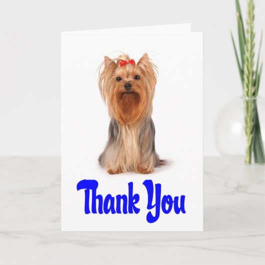 Danke Yorkshire Terrier Puppy Card - Verse (Vorderseite)