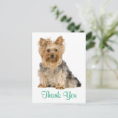 Danke Yorkshire Terrier Puppy Dog Postcard Postkarte (Stehend Vorderseite)