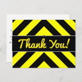 "Danke!" + Zickzack Schwarz-Gelb-Muster Postkarte (Vorne/Hinten)