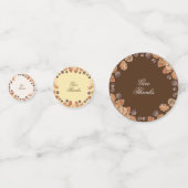 Danke Zitat Brown Autumn Leaves Wreath Konfetti (Vorderseiten)