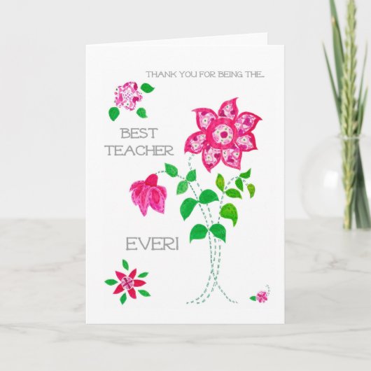 Danke zu kardieren für einen Lehrer (Vorderseite)