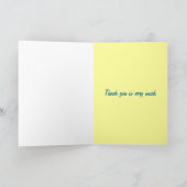 Danke zu kardieren, lustiger Vogel mit Geschenken (Innenseite)