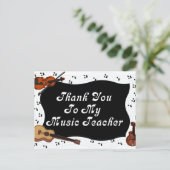 Danke zu meinem Musik-Lehrer Postkarte (Stehend Vorderseite)