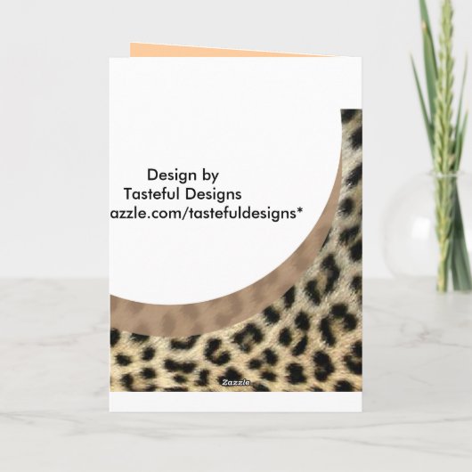 Danke zu merken oder Gruß-Karten-Leopard-Druck (Rückseite)