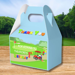 Danke zum 1. Geburtstag roter Golfwagen Jungen Geschenkschachtel