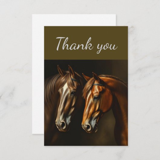 Danke, zwei Pferde Farm Dankeskarte (Vorne/Hinten)
