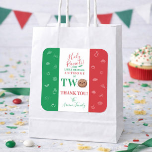 Danke Zweite Geburtstagsfeier Italienische Fleisch Quadratischer Aufkleber