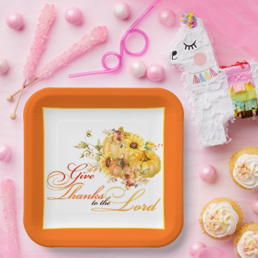Danken an den Herrn Erntedank Pappteller (Party)