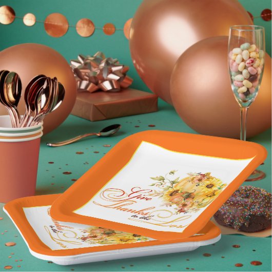 Danken an den Herrn Erntedank Pappteller (Multi)