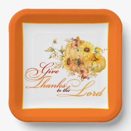 Danken an den Herrn Erntedank Pappteller (Vorderseite)