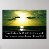 Danken an den Lord Bible verse Psalm 118:1 Poster (Vorne)