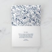 Danken beschriftende Kranz-Hochzeit des Blau-| Dankeskarte (Innenseite)