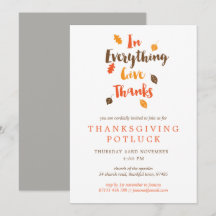 Danken Blätter Erntedank Potluck Einladung