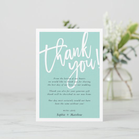 DANKEN, DASS DU das Skript mit Buchstaben bespitze Einladung (Stehend Vorderseite)